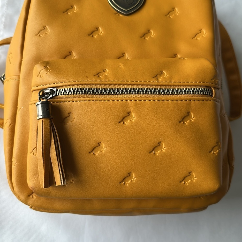 Harry Potter Yellow Hufflepuff Mini Backpack Zip Pocket & Close Adjustable Strap - Picture 5 of 11